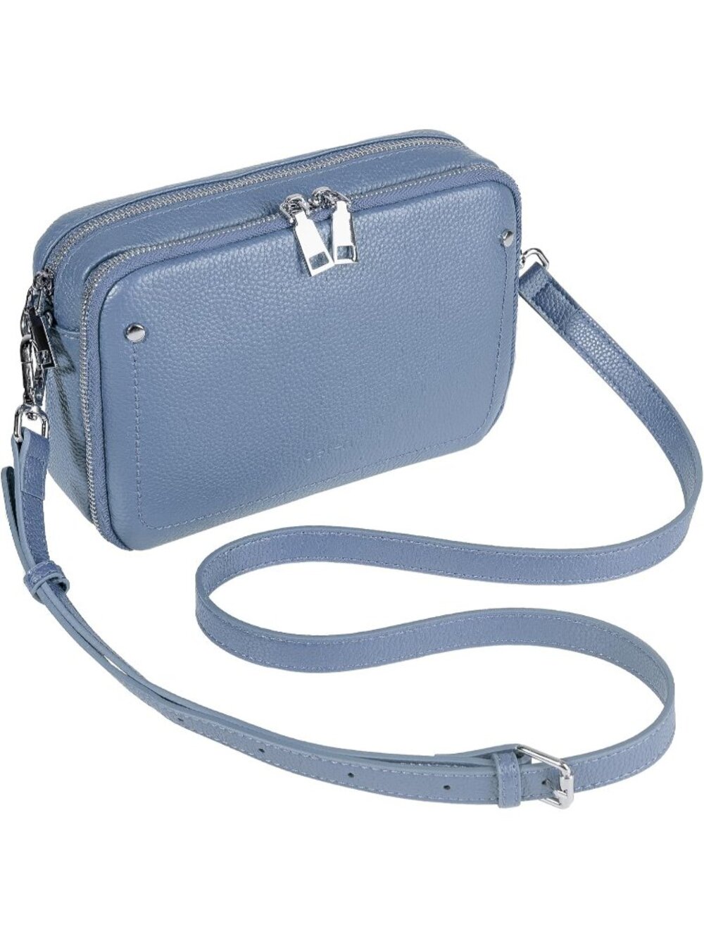 👜Women's Light Blue Genuine Leather RFID Crossbody Bag Camera Shoulder Purse